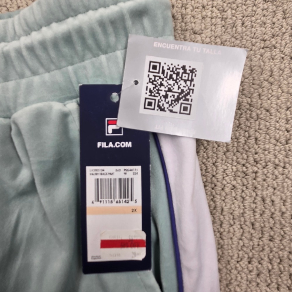 NWT Fila Valery Track Pant Plus Size 2X Sage Green Wide Leg Side Stripe LX23D124 - Picture 7 of 12